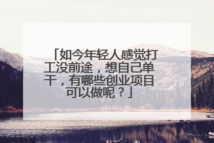 如今年轻人感觉打工没前途，想自己单干，有哪些创业项目可以做呢？