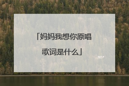 妈妈我想你原唱 歌词是什么