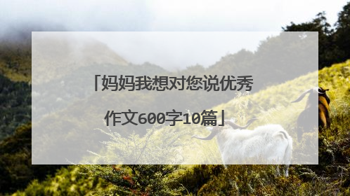 妈妈我想对您说优秀作文600字10篇