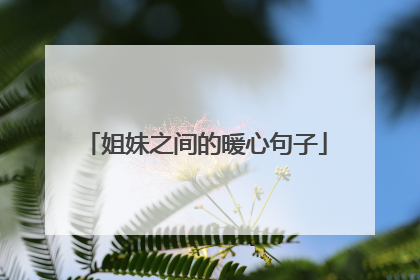 姐妹之间的暖心句子