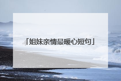 姐妹亲情最暖心短句