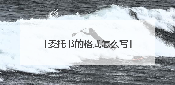 委托书的格式怎么写