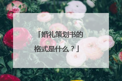 婚礼策划书的格式是什么？
