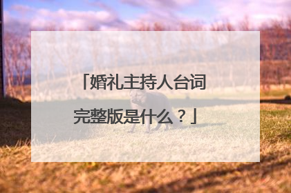 婚礼主持人台词完整版是什么?