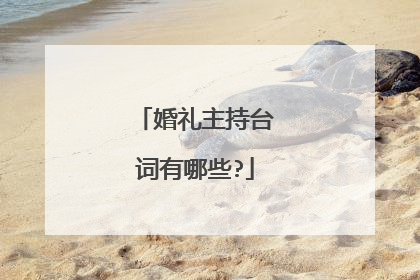 婚礼主持台词有哪些?