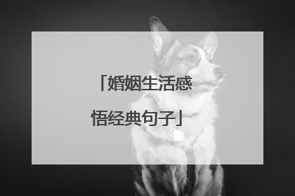 婚姻生活感悟经典句子
