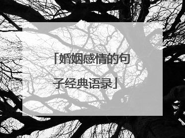 婚姻感情的句子经典语录