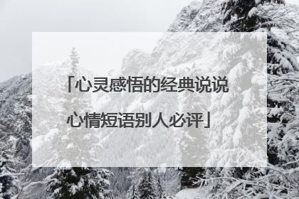 心灵感悟的经典说说心情短语别人必评