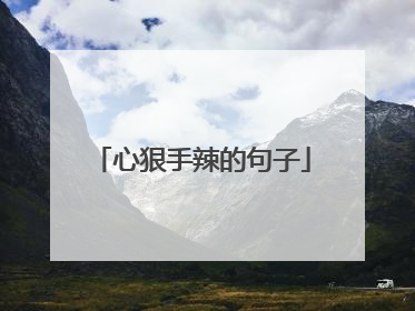 心狠手辣的句子