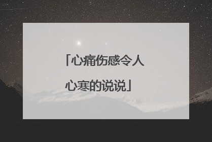 心痛伤感令人心寒的说说