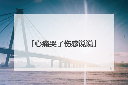 心痛哭了伤感说说