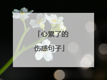 心累了的伤感句子