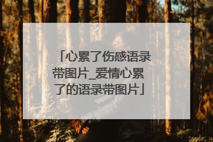 心累了伤感语录带图片_爱情心累了的语录带图片