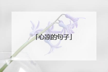 心凉的句子