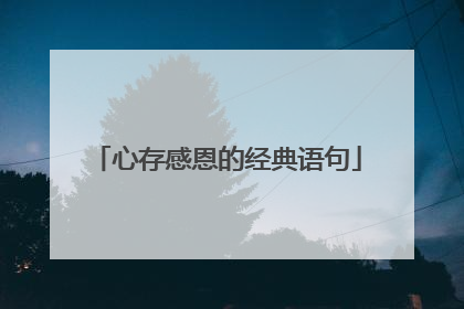 心存感恩的经典语句
