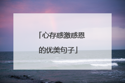 心存感激感恩的优美句子