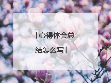 心得体会总结怎么写