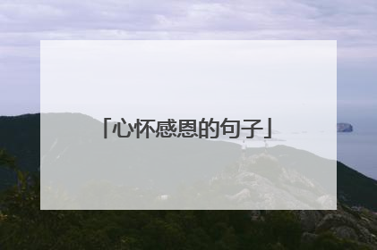 心怀感恩的句子