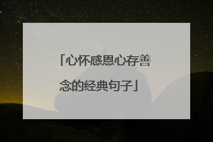 心怀感恩心存善念的经典句子