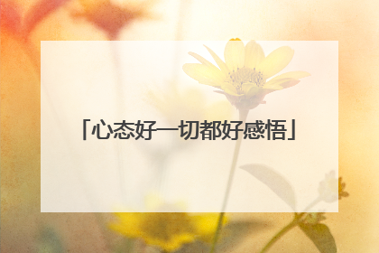 心态好一切都好感悟