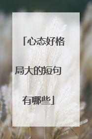 心态好格局大的短句有哪些