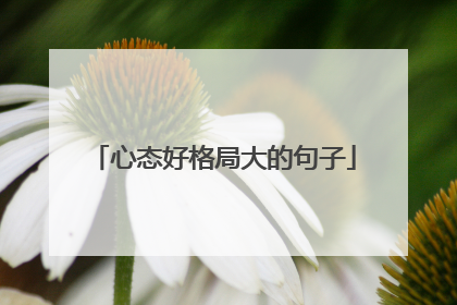 心态好格局大的句子