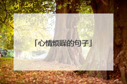 心情烦躁的句子