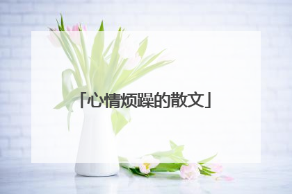 心情烦躁的散文