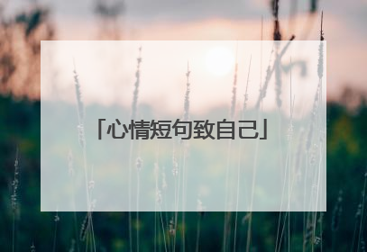 心情短句致自己