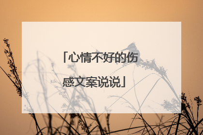 心情不好的伤感文案说说
