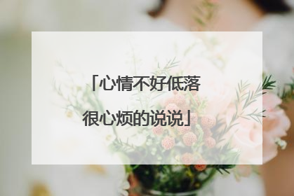 心情不好低落很心烦的说说