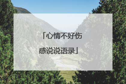 心情不好伤感说说语录