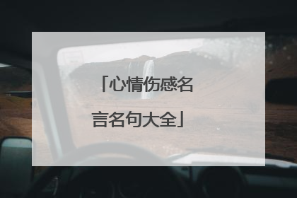 心情伤感名言名句大全