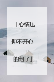 心情压抑不开心的句子