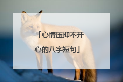 心情压抑不开心的八字短句