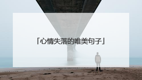 心情失落的唯美句子