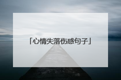 心情失落伤感句子