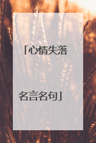 心情失落名言名句