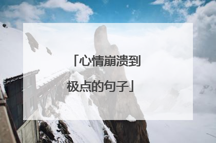 心情崩溃到极点的句子