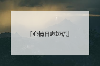 心情日志短语