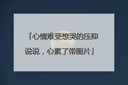 心情难受想哭的压抑说说，心累了带图片