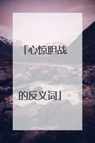 心惊胆战的反义词