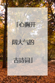心胸开阔大气的古诗词