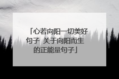 心若向阳一切美好句子 关于向阳而生的正能量句子