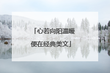 心若向阳温暖便在经典美文