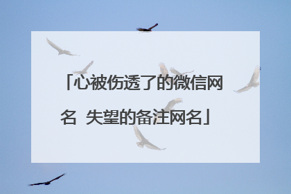 心被伤透了的微信网名 失望的备注网名