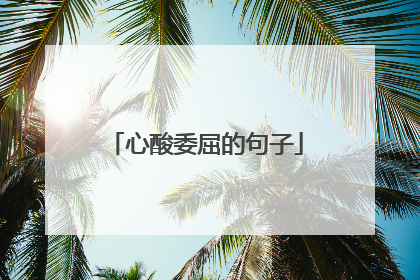 心酸委屈的句子