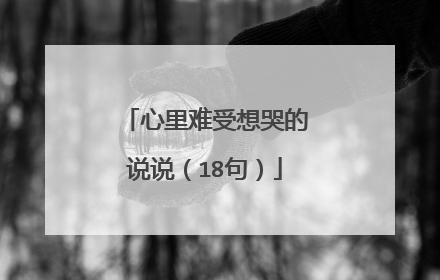心里难受想哭的说说（18句）