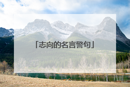 志向的名言警句