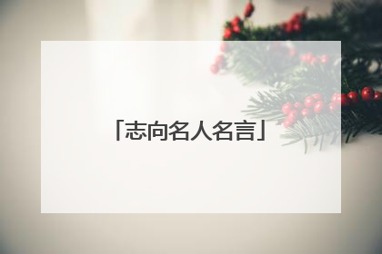 志向名人名言